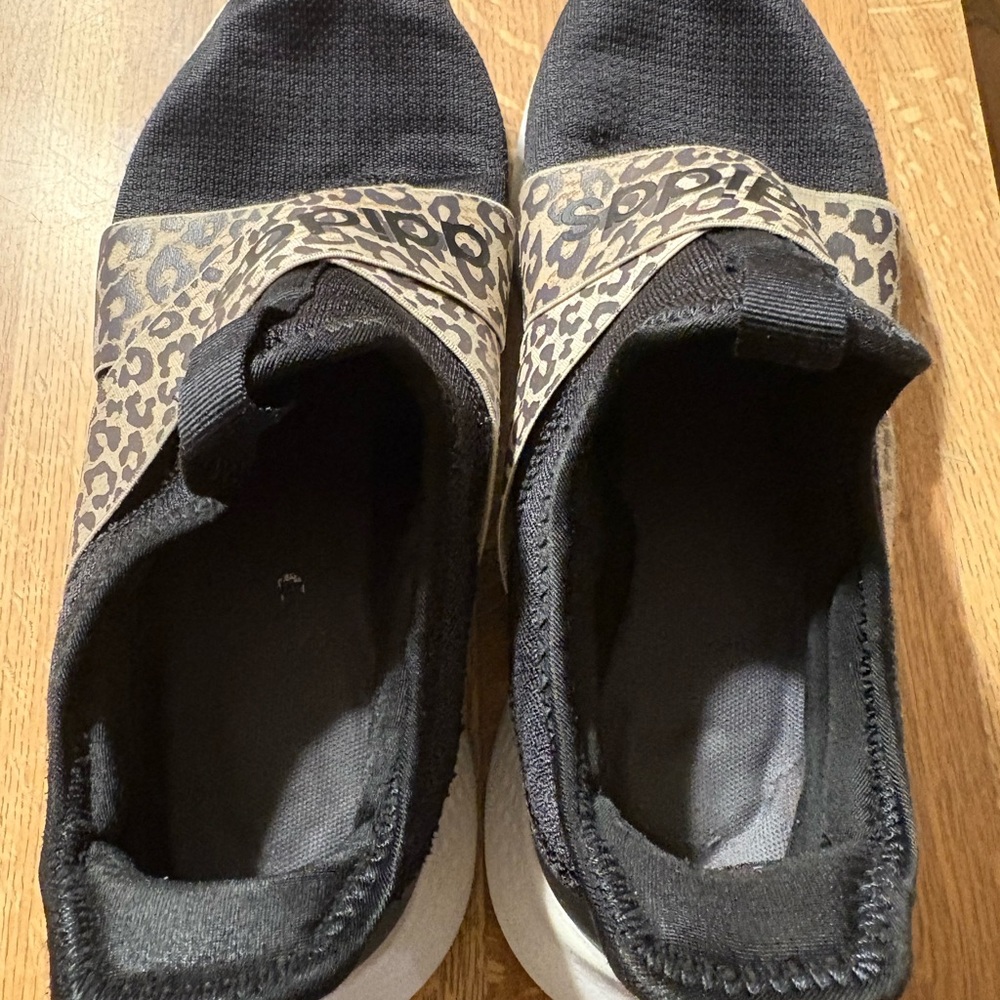 Adidas Black and Tan Leopard Print Women's Sneakers